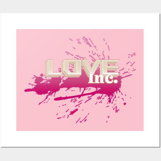 Love Inc - Cream/Pink Wall Art by MerlinArt